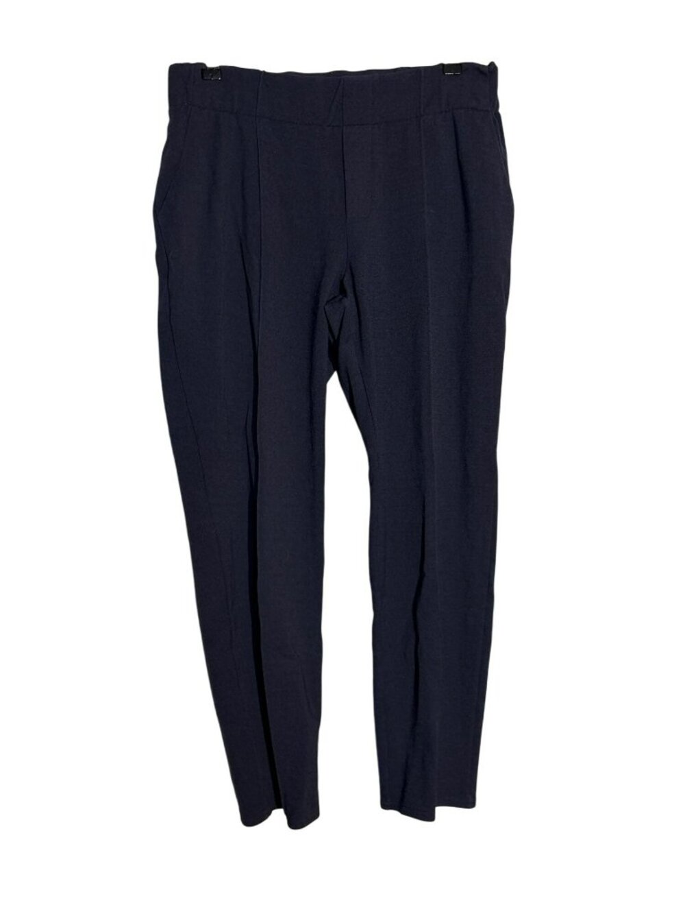 Garnet Hill Navy Tencel Blend Pull-On Ankle Pants Size M